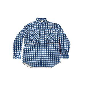 Real Legends Fishing Shirt Men’s XL Plaid Blue Long Sleeve Performance Top